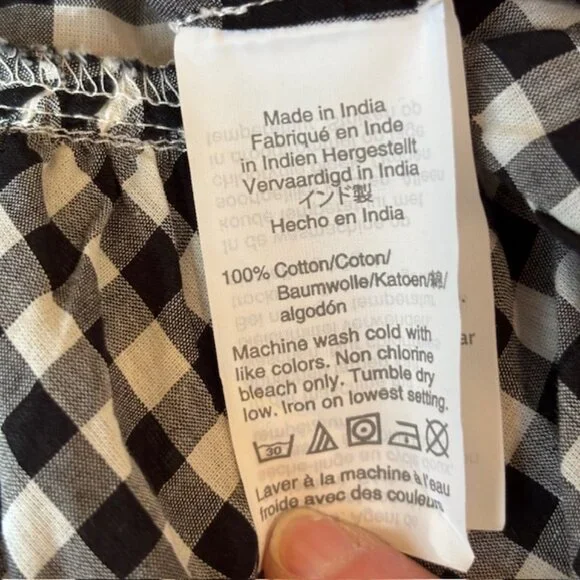 J. Crew Black/White Gingham Ruffle Halter Mini Dress Size Small - Picture 8 of 9